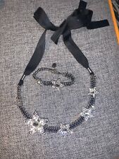 Jack Wills Star Necklace And Bracelet Black Silver Great Condition Statement