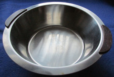 STAINLESS STEEL SALAD BOWL 25cm / 10inch with wooden inserts