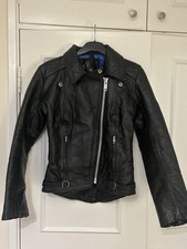 Vintage KETT Women’s Biker Black Leather Jacket 81cm 32”