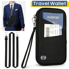 Travel Wallet Passport Holder RFID Organiser Pouch for Cards Documents Money IDs