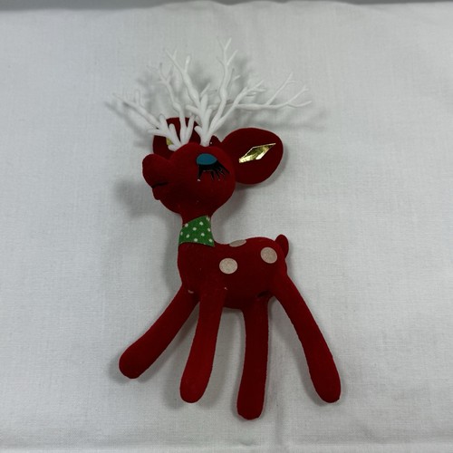 Vintage 1960s red flocked - red,