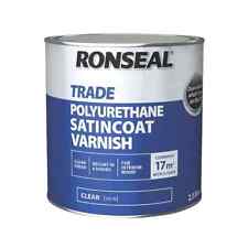 Ronseal Trade Polyurethane Satincoat Varnish - 2.5L - For Interior Wood