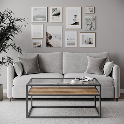 Glass display top coffee table - glass,