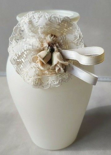 Off white opaque glass vase - off-white/opaque,