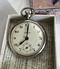 Vintage Swiss Made Aviation Pocket Watch In Original Box - Overwound 