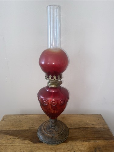 Vintage cranberry glass brass - vintage,