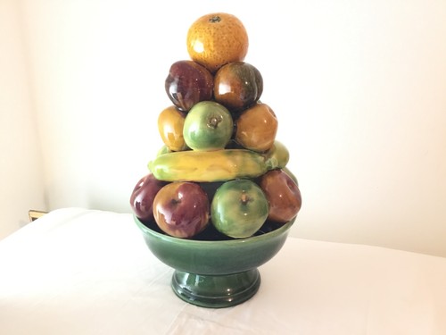 Vintage majolica topiary fruit - majolica,