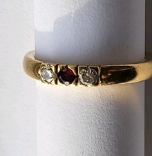 Ruby And Diamond Three Stone