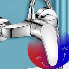 NEW  Wall Mounted Shower Mixer Tap Bathroom Single Lever Cold Hot Water Faucet