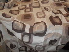 SAINSBURY'S DOUBLE DUVET COVER + 2 CASES BROWN RETRO PRINT COTTON & POLYESTER VG
