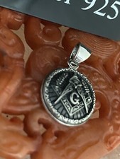 Silver Masonic Pendant And Silver Chain
