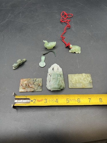 Carved jade jadeite figures - carved,