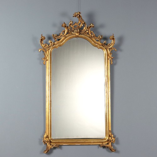 Antique gilded mirror carved - antique,