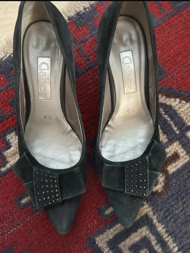 Gabor black suede court - suede,