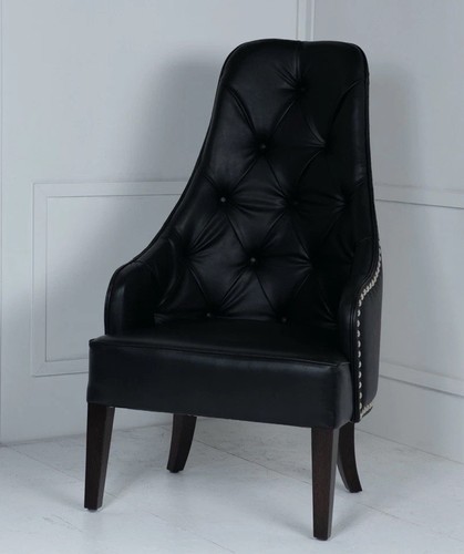 Designer black wingback chair - designer,