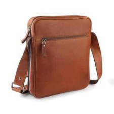 Leather flight bag messenger