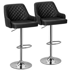 Set of 2 Bar Stools Adjustable