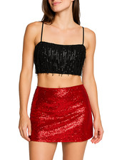 H&M Black Sequin Crop Top