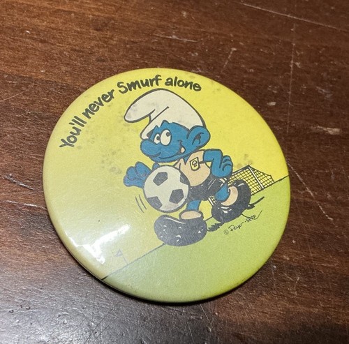 Vintage smurf football pin - vintage,