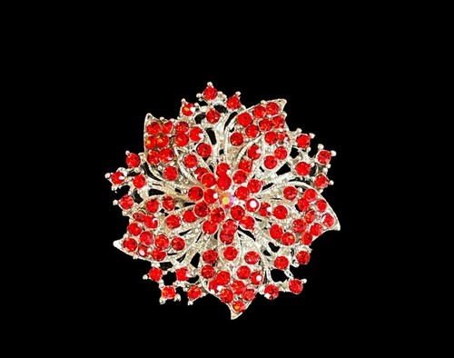 Silver tone large flower - tone,