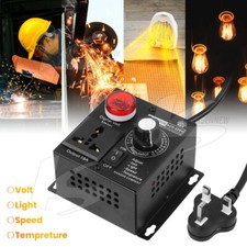 220V 4000W Variable Voltage Regulator Speed Motor Fan Control Controller UK Plug