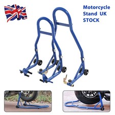Motorcycle Motorbike Front fork & Rear Wheel Vee Paddock Stand Set for Bobbins.