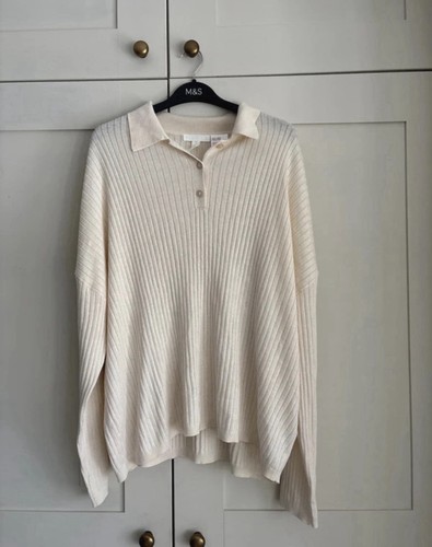 Cream ribbed light knit - cream,