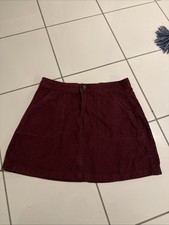 Corduroy Mini Skirt Women Burgundy, Size 12
