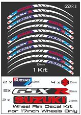 SUZUKI GSXR Motorcycle Wheel Rim Stickers Decals Stripes Kit.