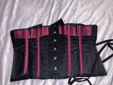 £178 Corset Story Navy Steampunk Underbust  Military Features 30” Burgundy