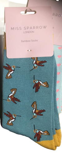 Miss sparrow hummingbird socks - hummingbird,