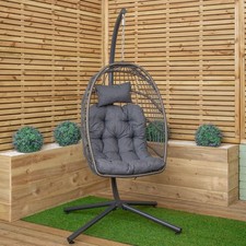 Grey Hanging Egg Chair With
