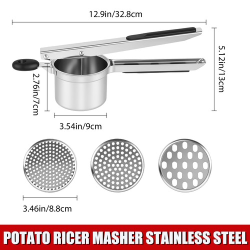 Stainless steel potato ricer - stainless,