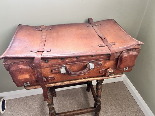 Vintage 1930s leather suitcase - 1930s,