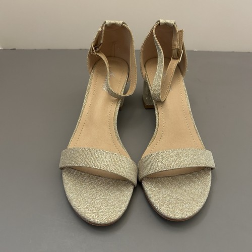 Women gold sparkle block heels - women,