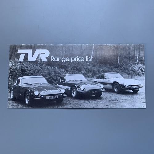Tvr price list - tvr, brochure