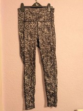 USA Pro Geo Print High Waisted Gym Leggings Black/Grey UK 8