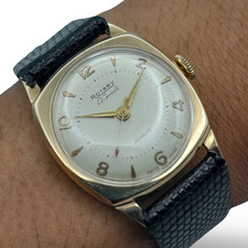 9ct Gold Rotary Men Watch - Rotary 17 Jewels Vintage Incabloc Mechanical Watch