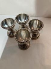 4xvintage Egg Cups In Tarnished Used Condition But Fairy Decent all4 Weight 298g