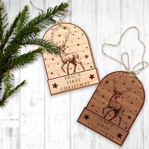 Snow globe reindeer bauble - snow,