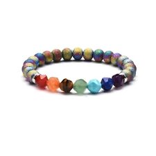 7 Chakra Bracelet Natural Healing Anxiety Gem Stone Reiki Jewellery Bead Gift