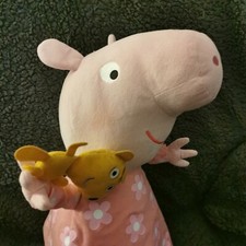 Peppa Pig And Teddy Soft Plush Soft Toy - TY Large Beanie Kids 
