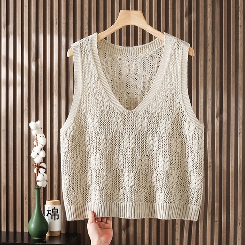 Lady knitted vest crochet tank - lady,