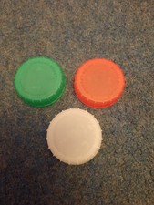 315 Milk Bottle Tops 185 Green, 50 Red, 80 Clear