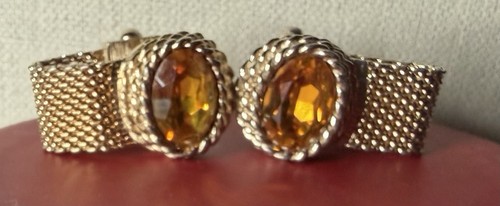 Vintage goldtone weave design - vintage,