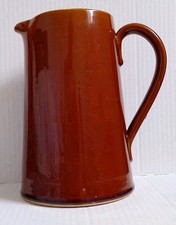 1950s Vintage Denby Stoneware Large 3 Pint Jug Pitcher Brown Rustic 20cm VGC