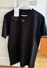 ✔️Triangle  Logo  Cotton Prada Premium  T Shirt In Black Size  M✔️