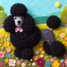 Luxury black poodle birthday - luxury,