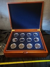 Vintage Wooden Coin-bullion Storage Box Holds 18