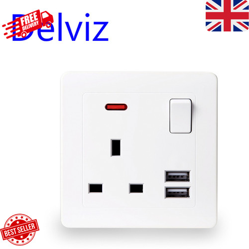 Single gang wall socket - gang, 13a